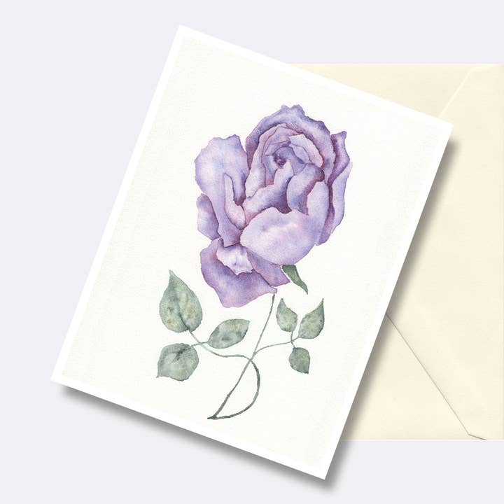 Fine Art For Small Spaces - Wholesale Everyday Greeting Card - Lavender Rose Floral Art Greeting Card