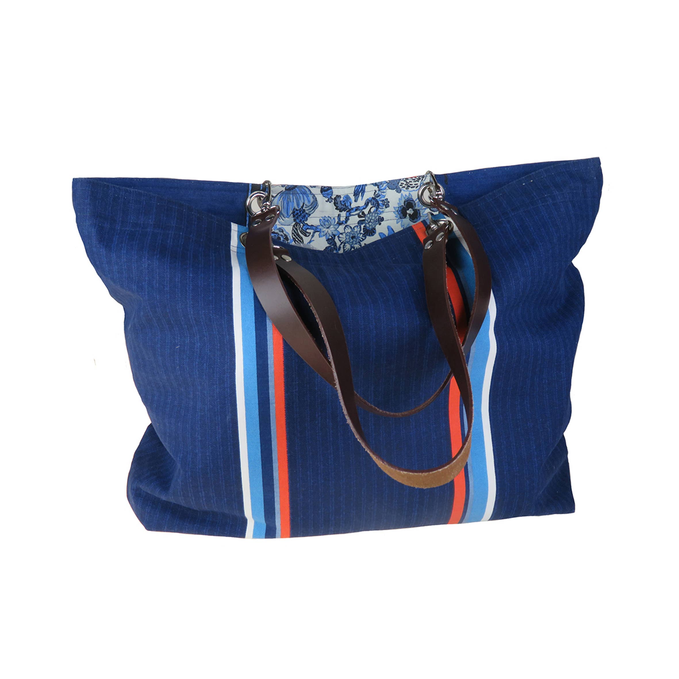 Supplement D'AM - Wholesale Tote Bag - Women's - Blue English Garden reversible double cotton canvas bag2