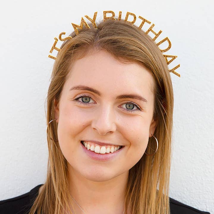 Talking Tables USA - Wholesale Party Hat/Crown - Gold It’s My Birthday Headband | Birthday Party |1