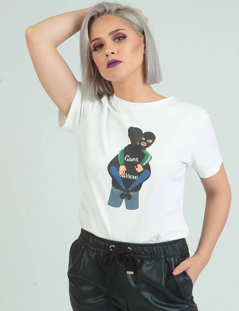 Evon Paris - Wholesale Screen Printed T-Shirt - Women's - Evon Paris X Blachette - “Bonnie & Clyde” Tee