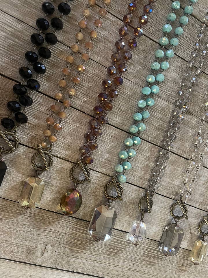 Sparkle Plenty Crystal Necklaces for wholesale by Savannah Hoffman Designs Artisan Jewelry