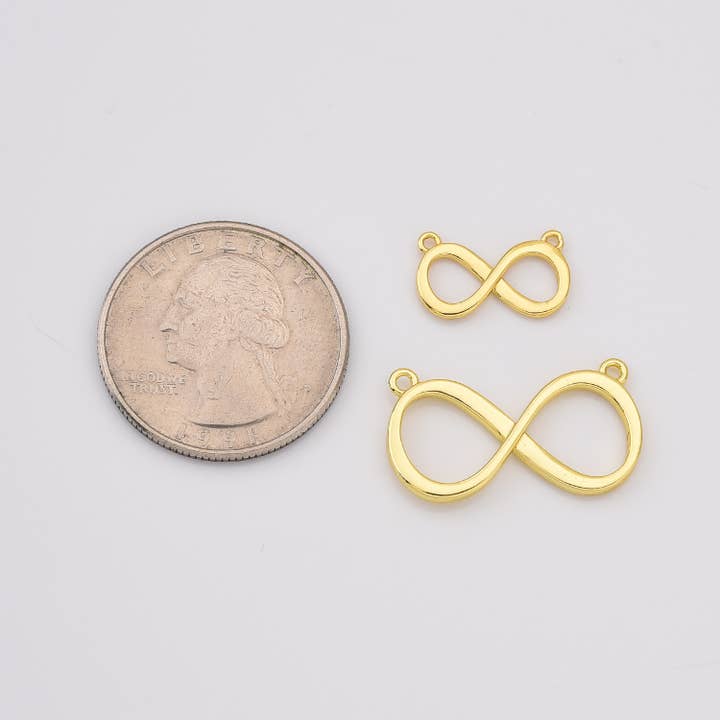Beads Creation - Wholesale Individual Charm/Pendant - Gold Filled Infinity Charm, Figure 8 Connector, Gift CN4932