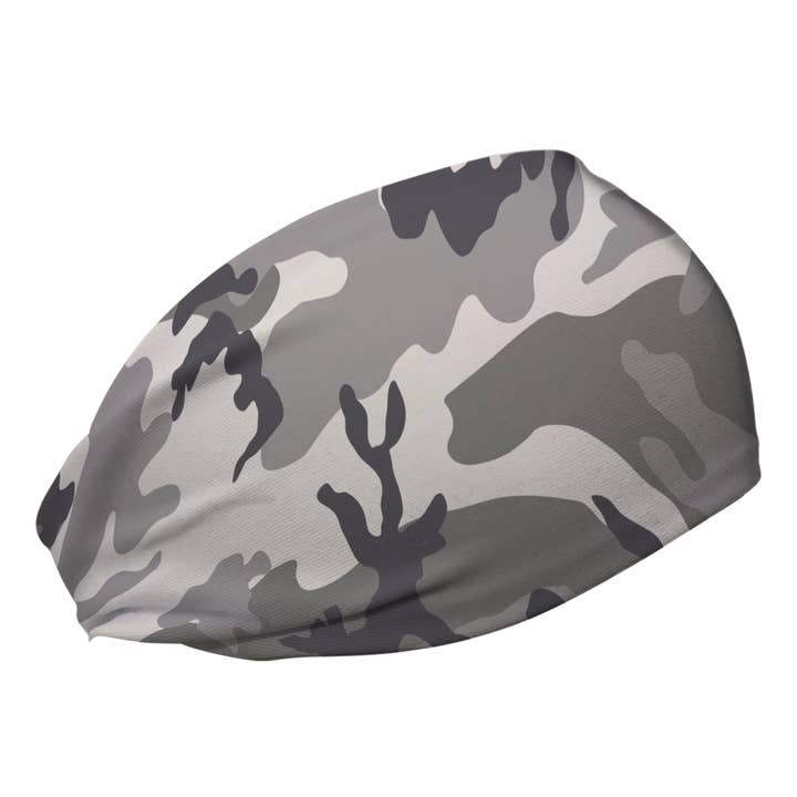 Gray Camo Cooling Headband for wholesale by Bani Bands Headbands