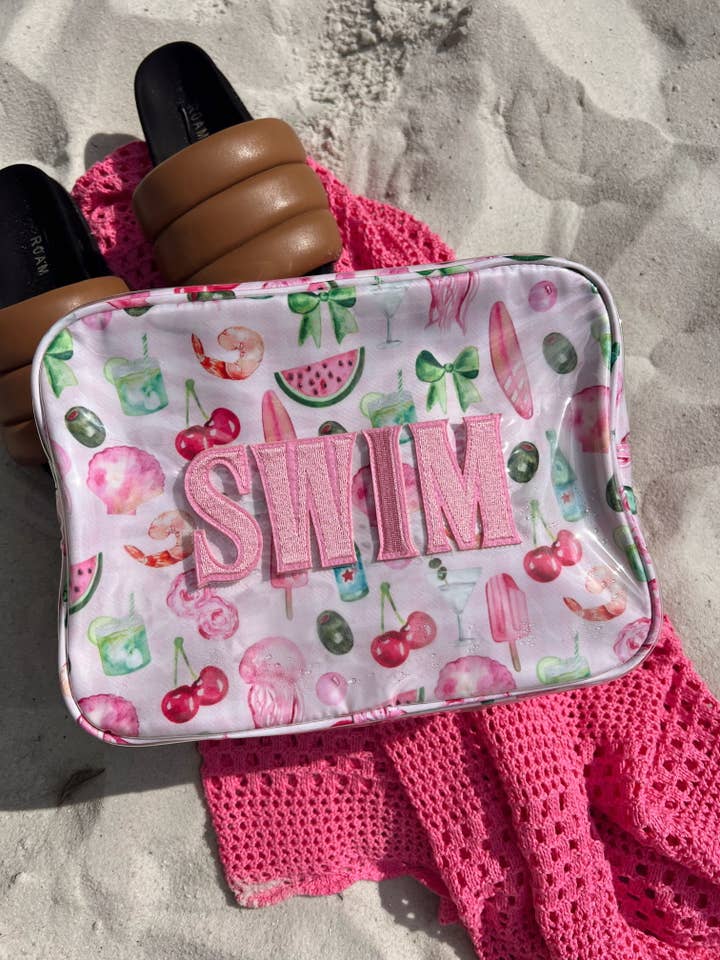 Swim - Pink Summer Spritz Clear Coat XL Bag for wholesale by KENZKUSTOMZ