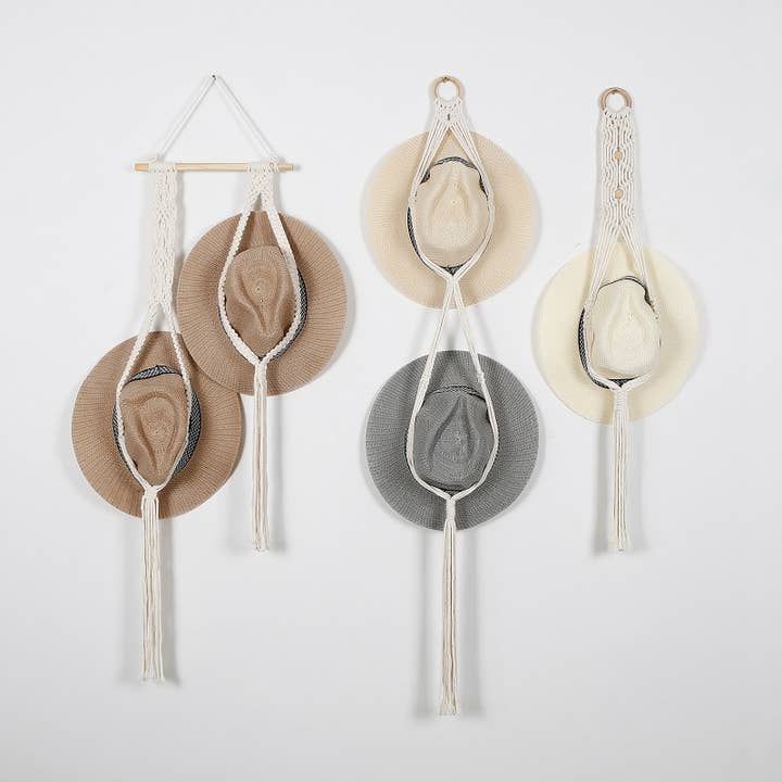 Sparkle Being - Wholesale Hat Rack - Macrame Hat Storage Collect Display Stand Wall Hanging