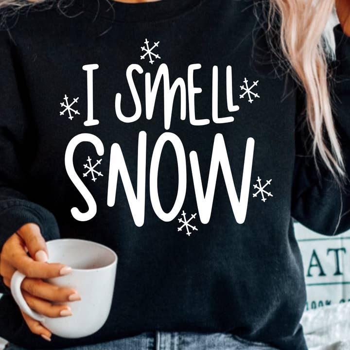 (shirt not included) I Smell Snow - in White - Screen print Transfer for wholesale by TEELUX