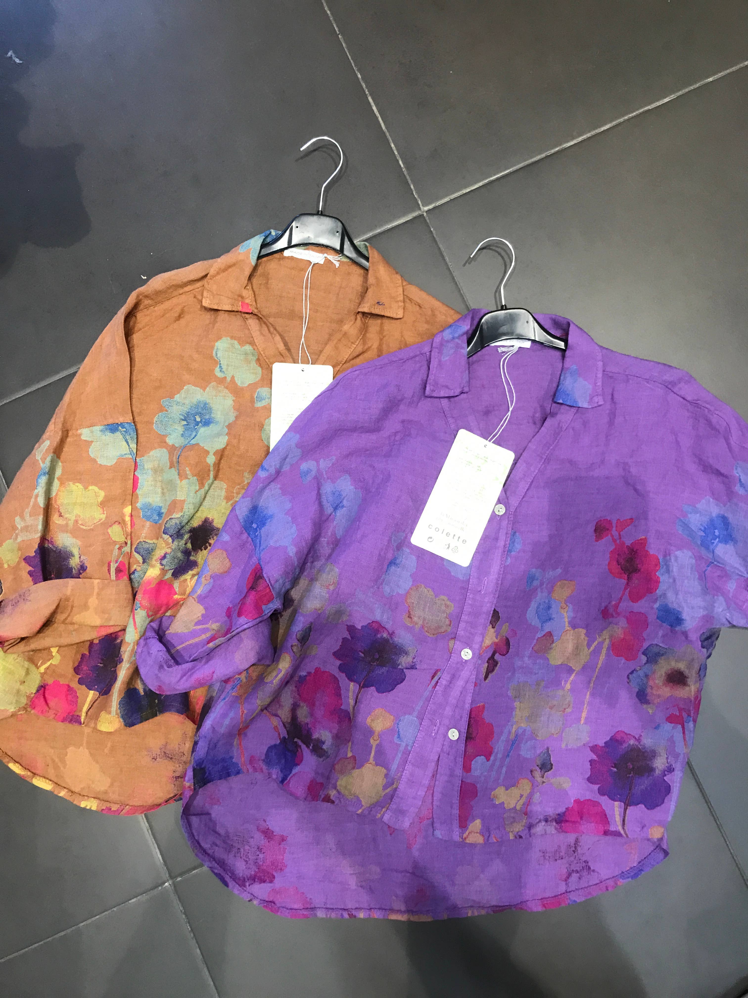 la maison des fibres naturelles – wholesale College/Baseball Jacket - Women’s – Floral print blouse 20984 100% linen19