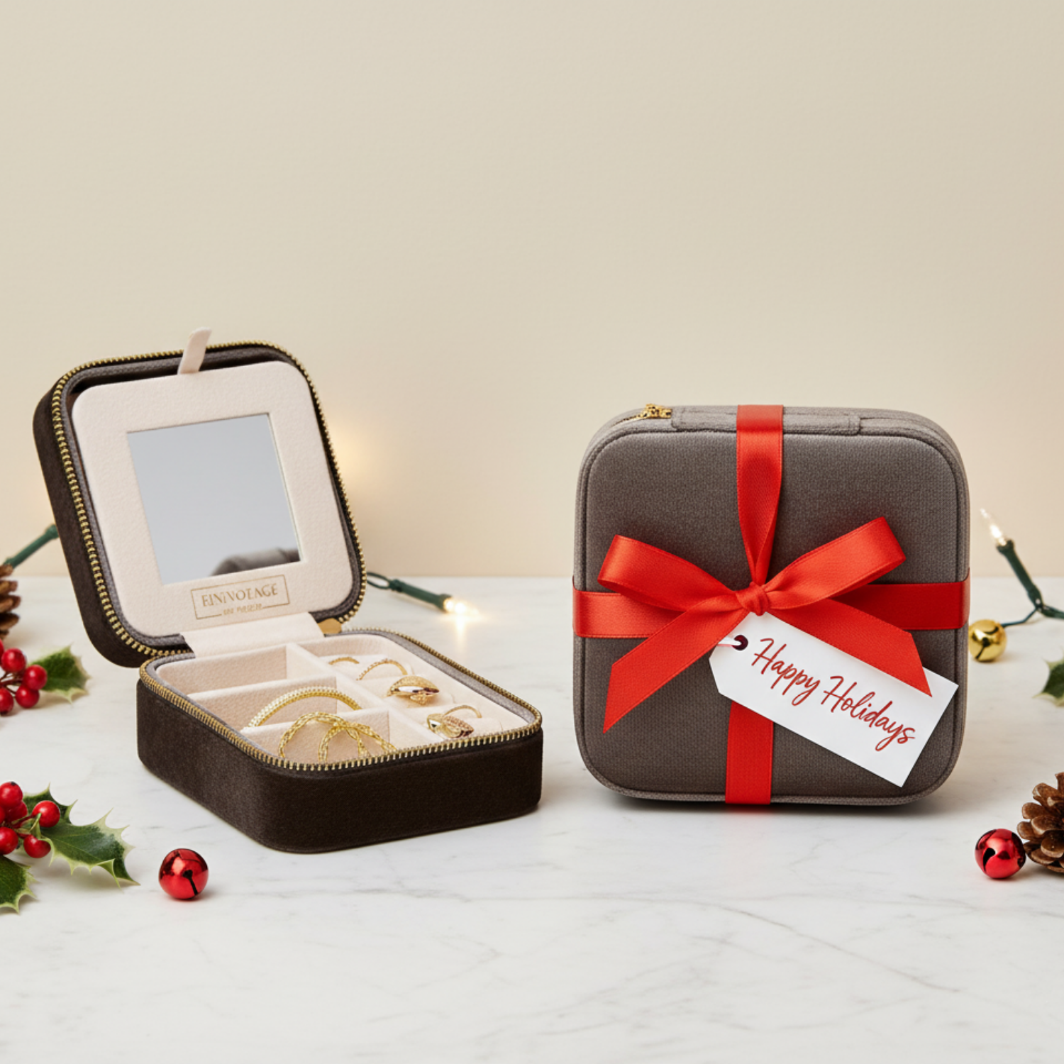 Benevolence LA - Wholesale Jewelry Box/Organizer - Plush Velvet Square Jewelry Box2