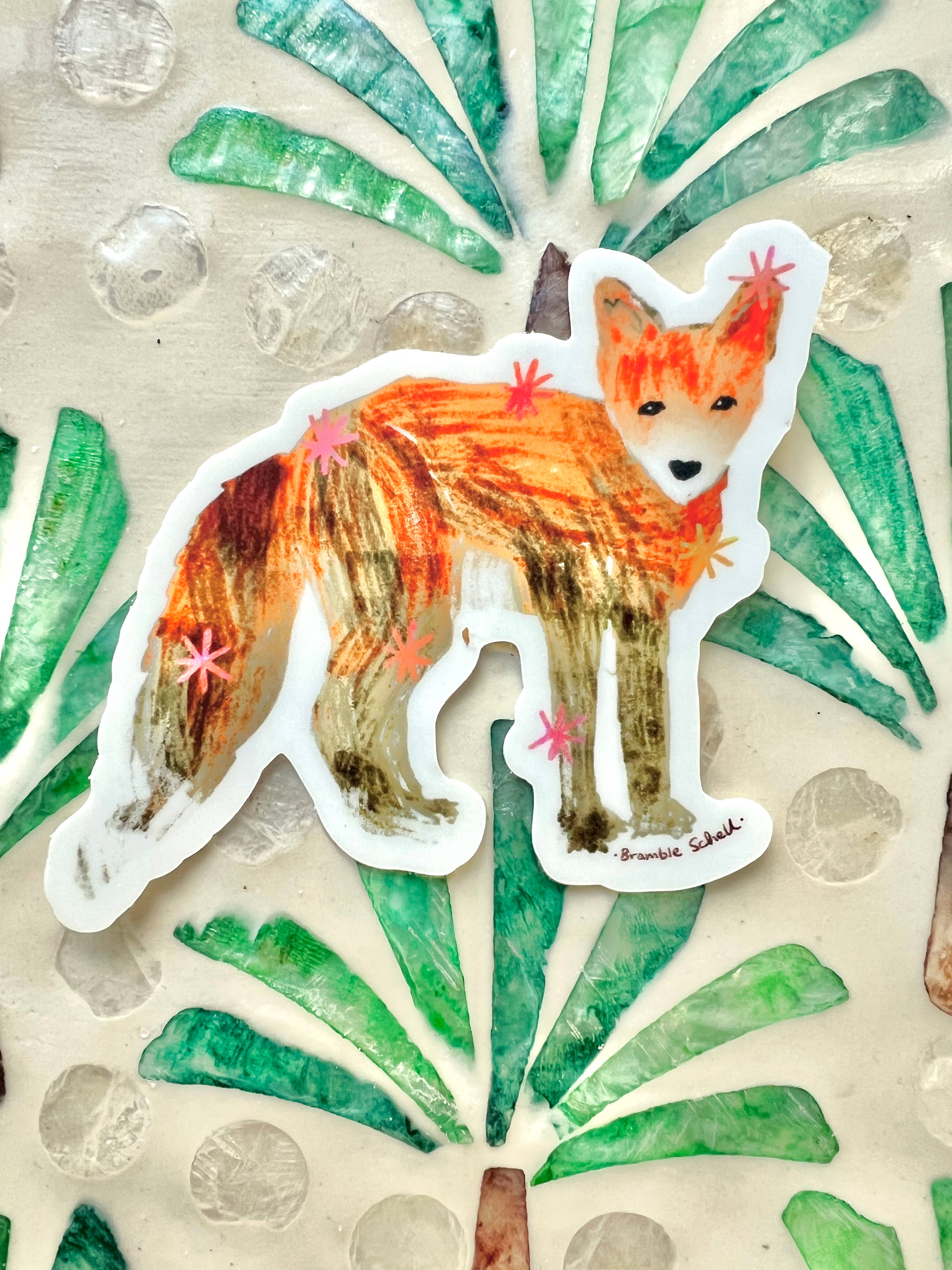 Bramble Schell Studio - Wholesale Sticker - Orange Fox Vinyl Sticker