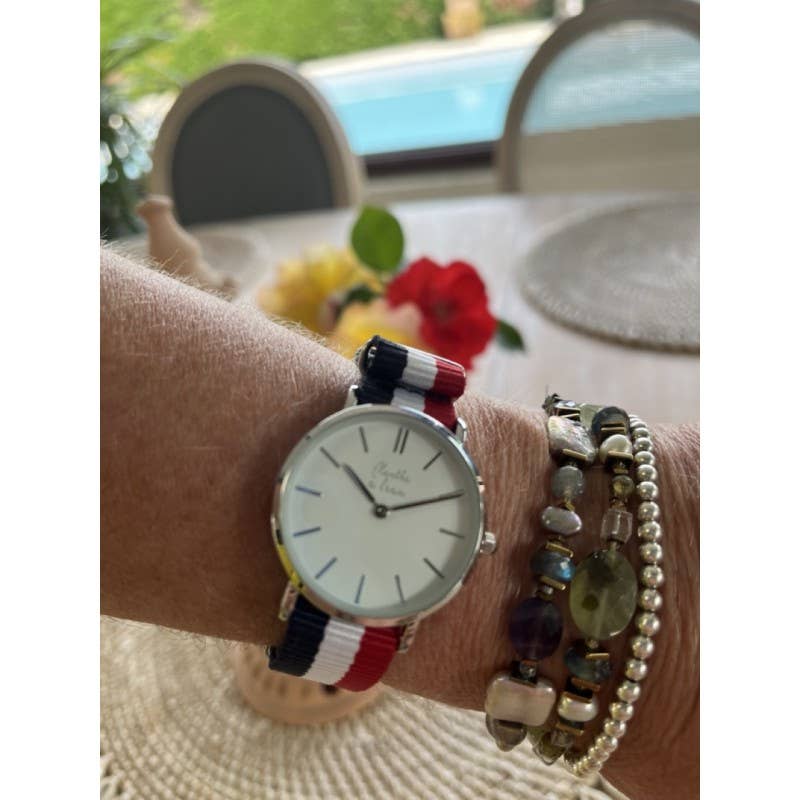 menthe à l'eau - Venta al por mayor Reloj de pulsera - Mujer - Resistente rojo blanco azul2