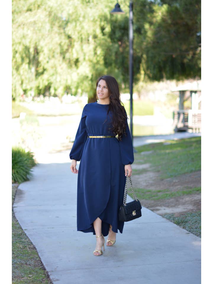 Skirt Society - Wholesale Dress - Women's - New Paris Navy Maxi Dress5