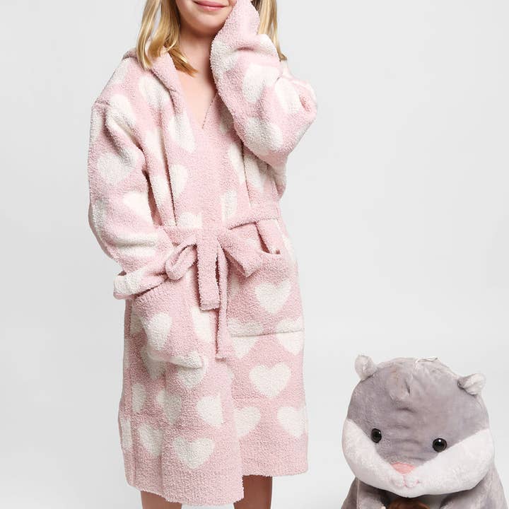 Fashion City - Wholesale Robe - Kids - Children's Multi Print Luxury Soft Hooded Robe10