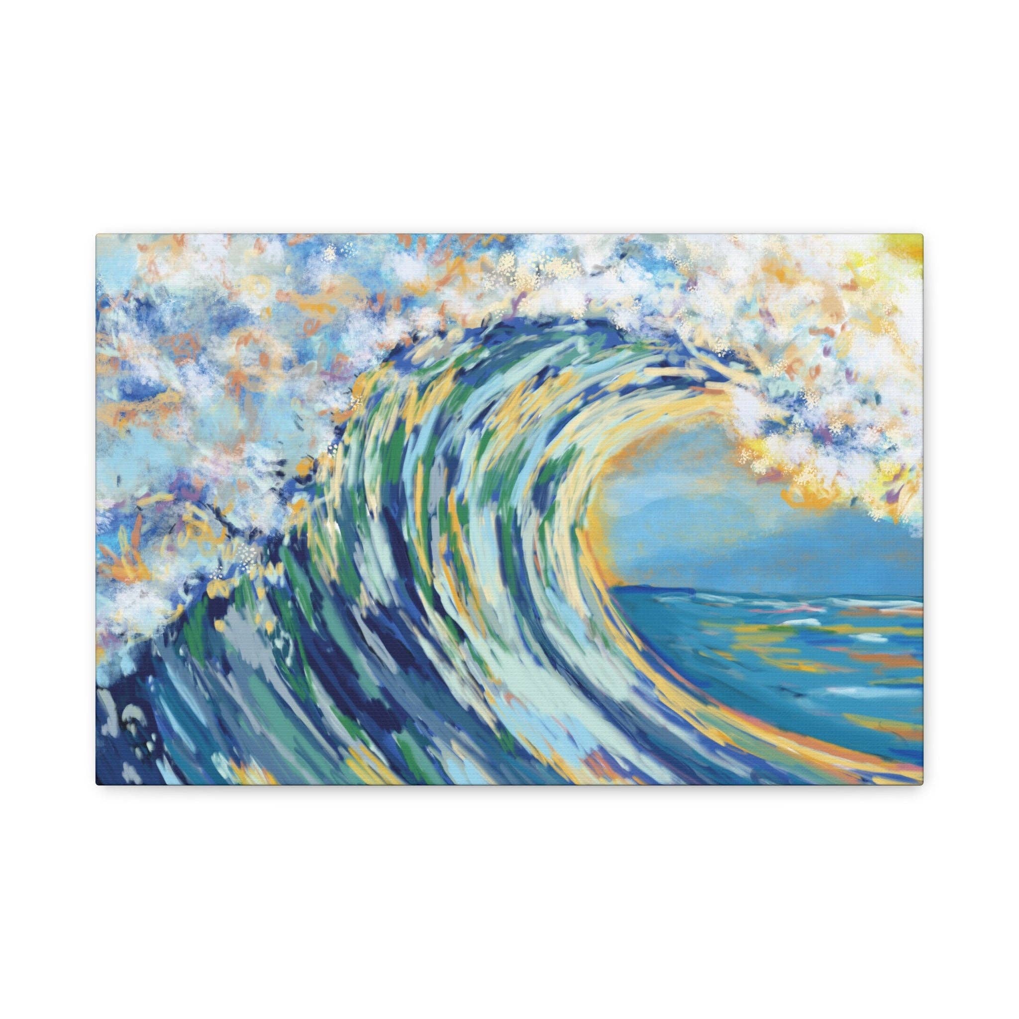 Blue Cava - Wholesale Canvas Art - Ocean Wave Art Canvas Print - Stretched 1.25" Depth3