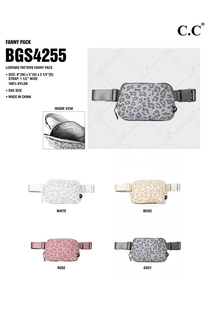 Hana - Wholesale Belt Bag - Women's - C.C Leopard Pattern Fanny Pack3