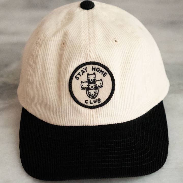 Vanille / Réglisse Casquette en velours côtelé avec logo SHC patché en vente sur Faire0