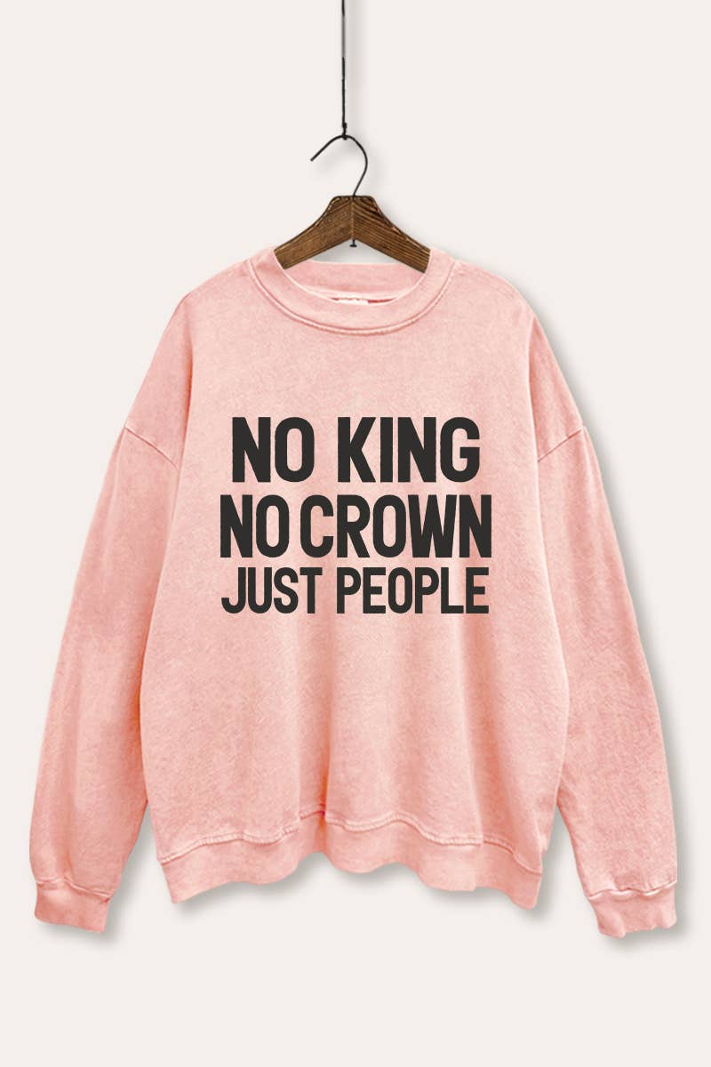 VINTAGE POINT USA - Wholesale Graphic Sweatshirt - Women's - NO KING NO CROWN MINERAL WASH GRAPHIC SWEATSHIRT5