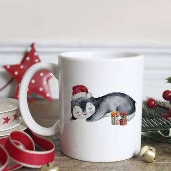Sending You A Hug At Christmas Mug for wholesale by Sarah Hurley