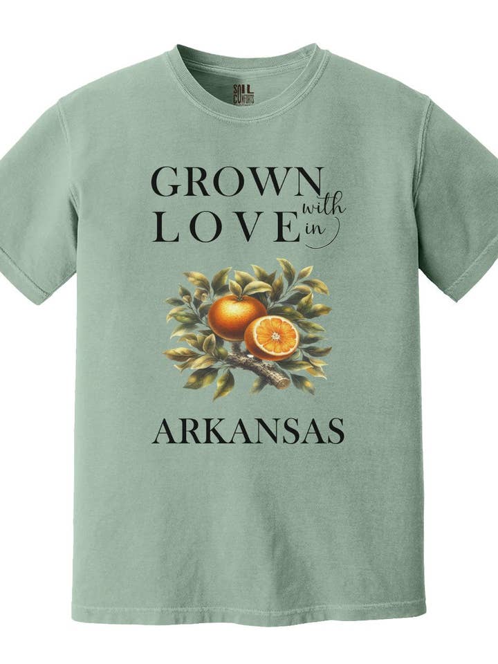 Dyrket med kærlighed i Arkansas T-shirt for engroshandel hos Soil Comforts