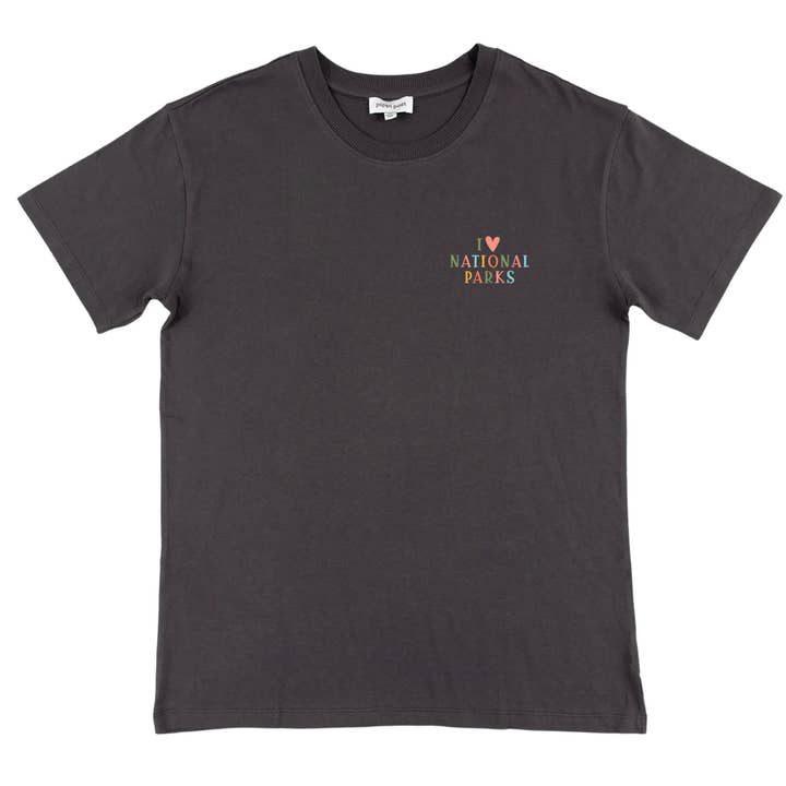 Pippi Post - Wholesale Screen Printed T-Shirt - Women's - I Love National Parks - Pippi Tee - Dark Gray