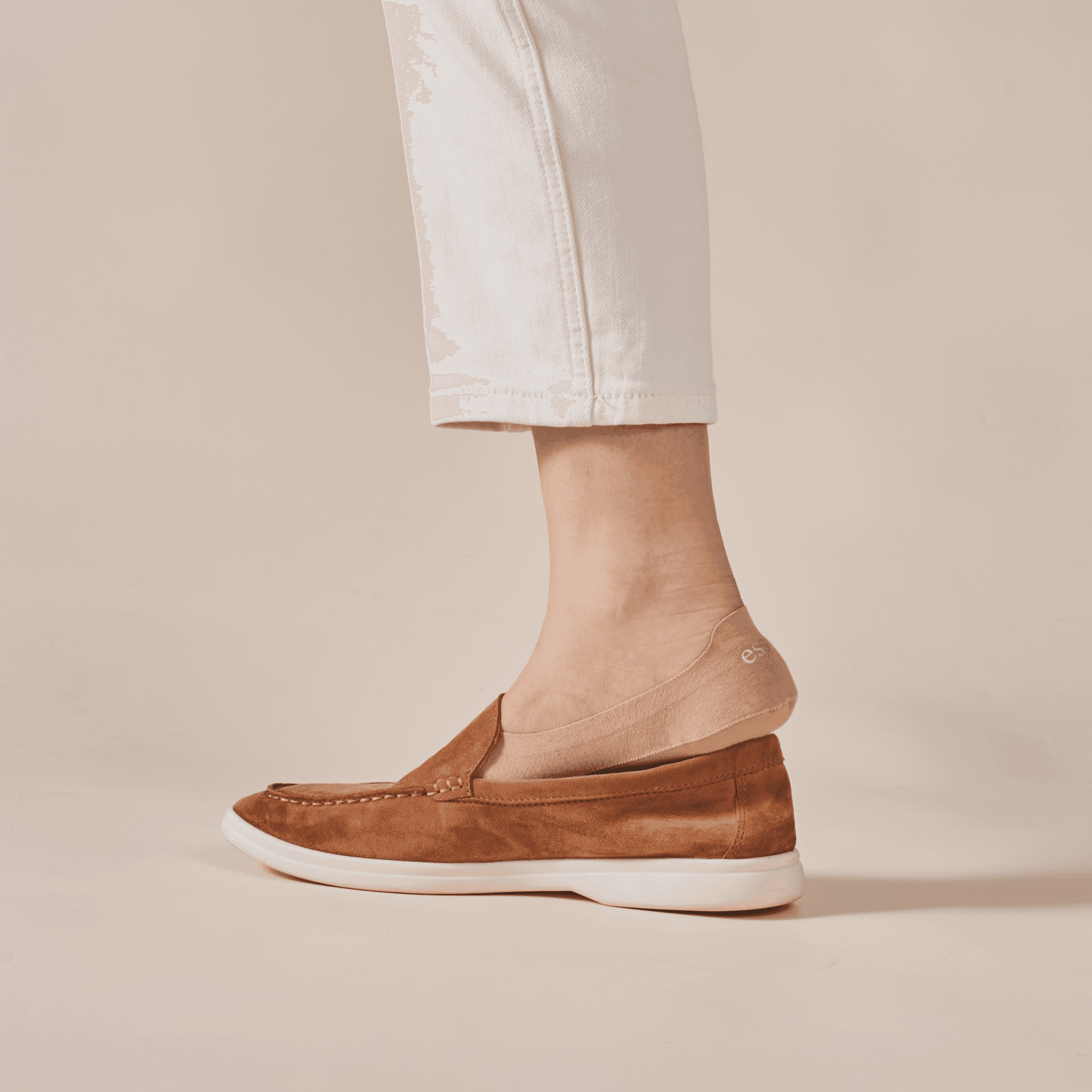 essoc - Wholesale Socks - Unisex - Almond Beige Cotton No Show Socks3