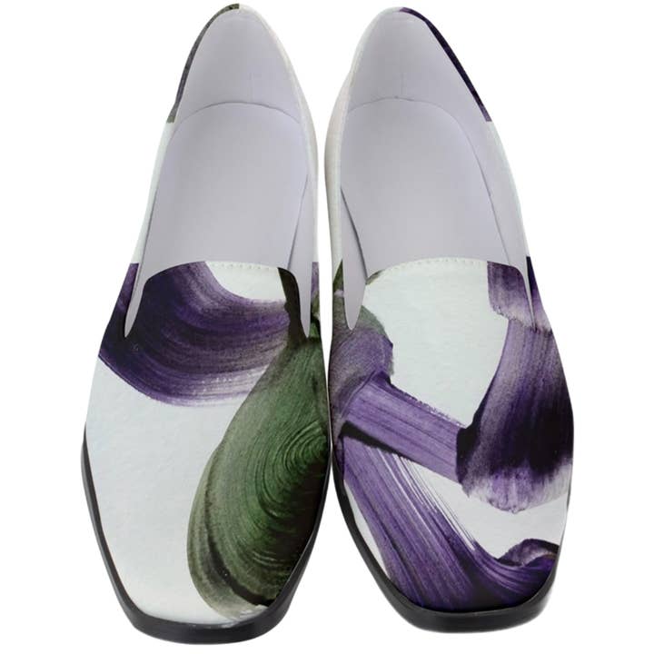 PURPLE POEM SATIN LOAFERS for wholesale by Cloud Poetry