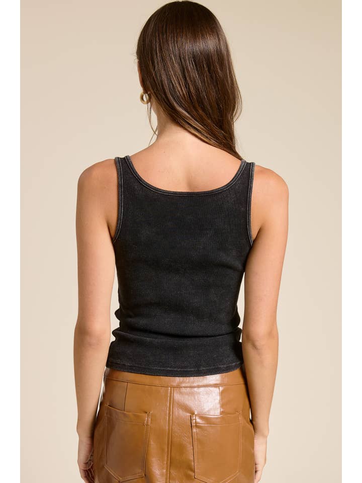 Mimosa - Wholesale Tank Top - Women's - Western Silver Belt Trim Washed Tank Top7