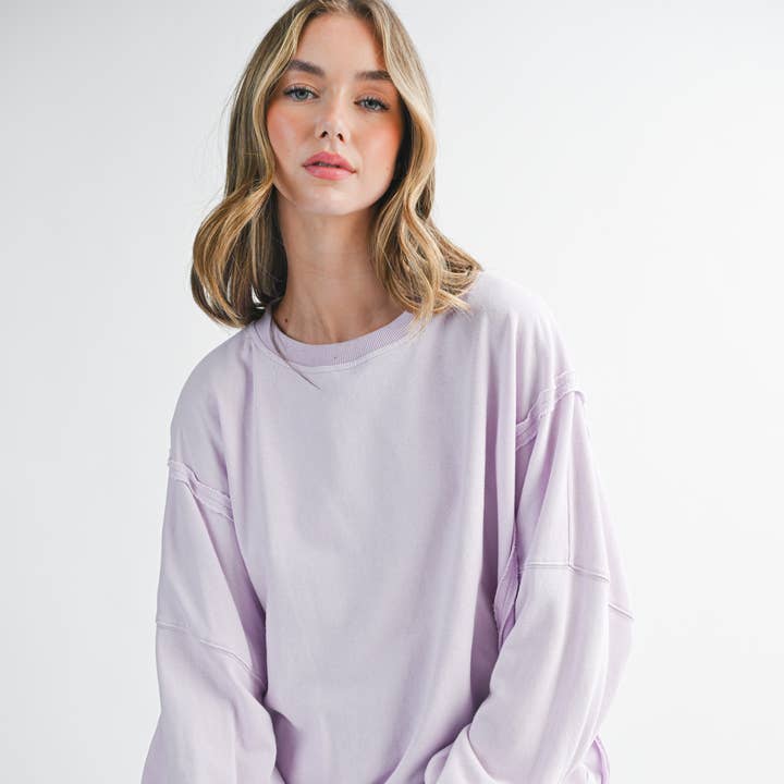 9122GK Oversized Seam Detail Pullover and other Purchase Wholesale pullover sweatshirt exposed seam. Free Returns & Net 60 Terms on Faire trending on Faire.
