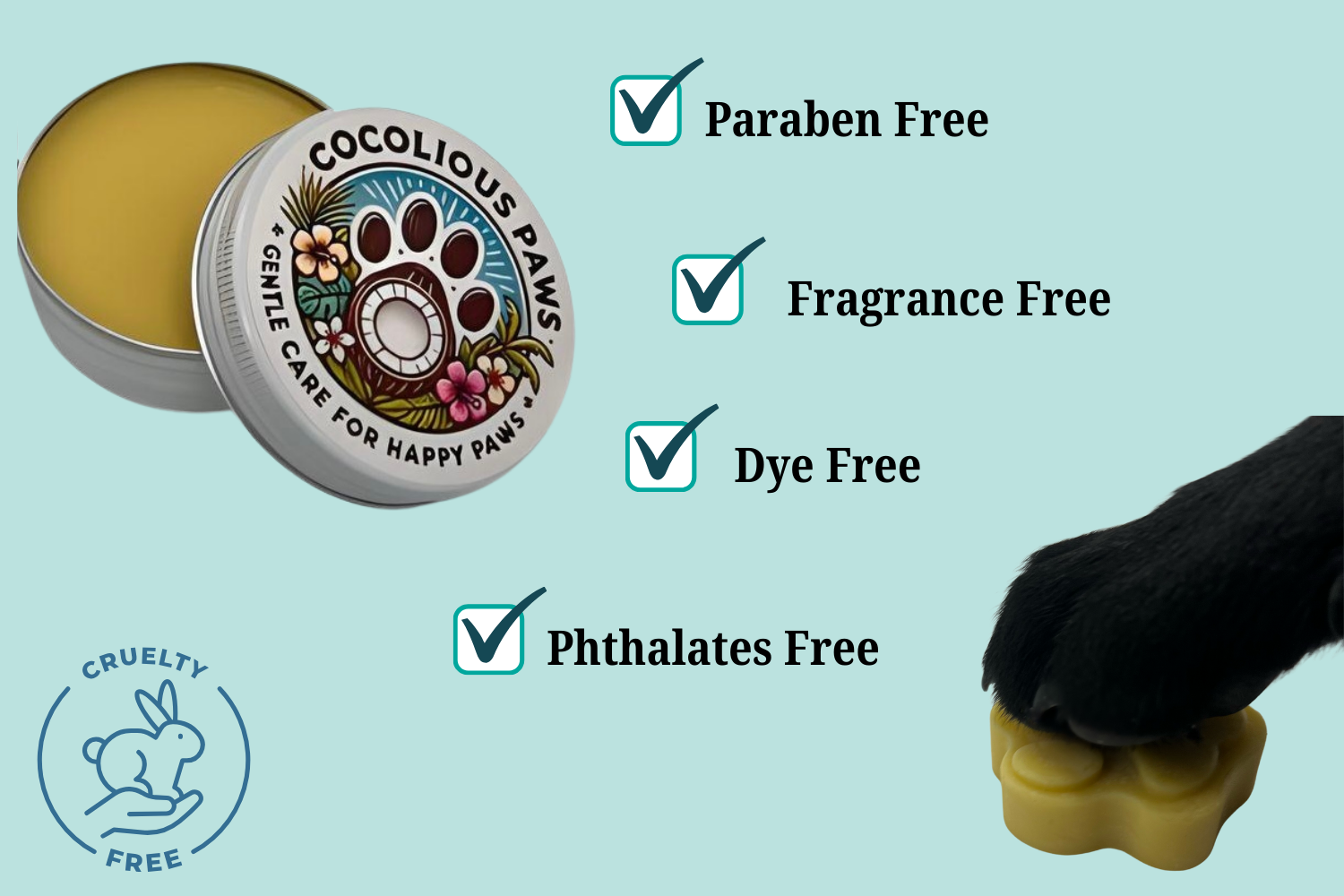Cocolicious Beauty - Wholesale Pet Paw Protection - All-Natural Pet Balm for Soothing & Protection – Paws, Nose & Cracked Skin, 2oz Tin or Balm Bar9