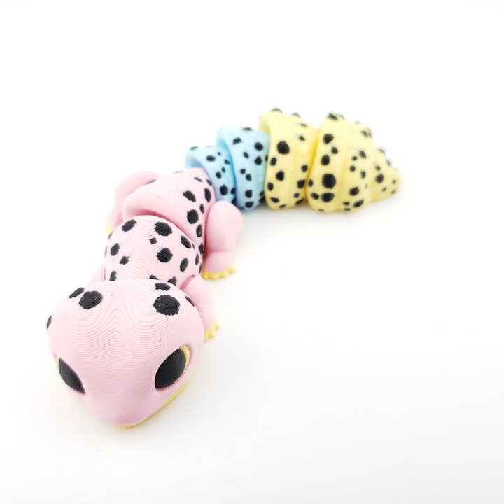 The Geek Galleria - Vendita all'ingrosso Statuette decorative - 1 Geco Leopardo Articolato Pastello - Decorazione Regalo - Creatura Fantasy Stampata in 3D - Venditore Autorizzato2