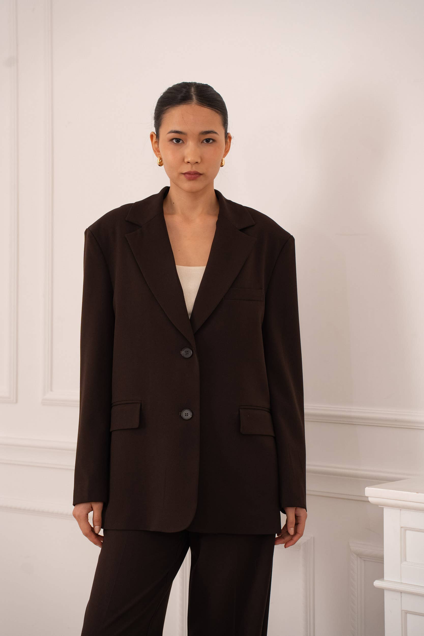Attentif Paris - Wholesale Blazer - Women's - Oversized double-breasted jacket with back opening40