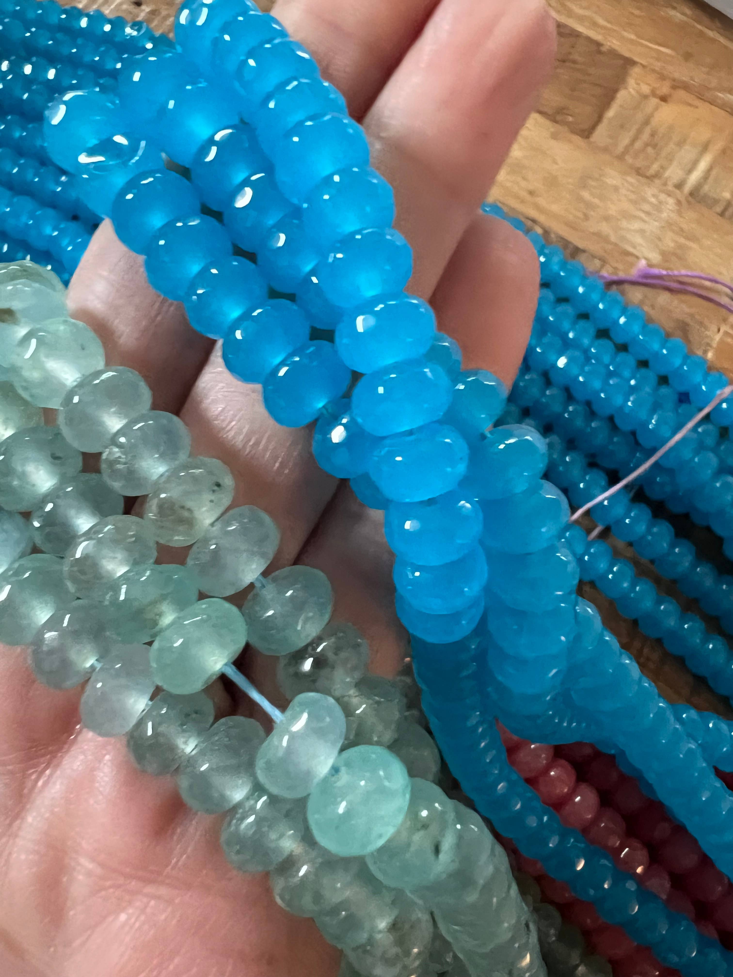 Sonya Renee Jewelry - Wholesale Beaded/Pearl Necklace - Candice Necklace - faceted and smooth gemstone roundels7