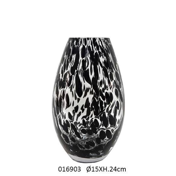 Vaso 'Icónico' Salpicado Preto Gm Ø15 X A.24 cm por atacado de Faye
