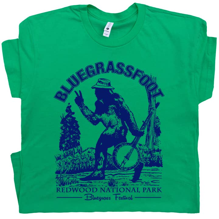 Bluegrass Shirt Bigfoot Banjo Sasquatch Music Festival Tee for wholesale by Shirtmandude Co