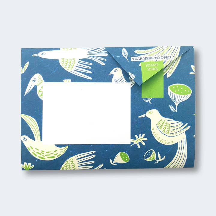pigeonposted - Wholesale Stationery/Notecard Set - Fig & Feather Pigeon, Folding Letter Set – Pack of 6 Letters6