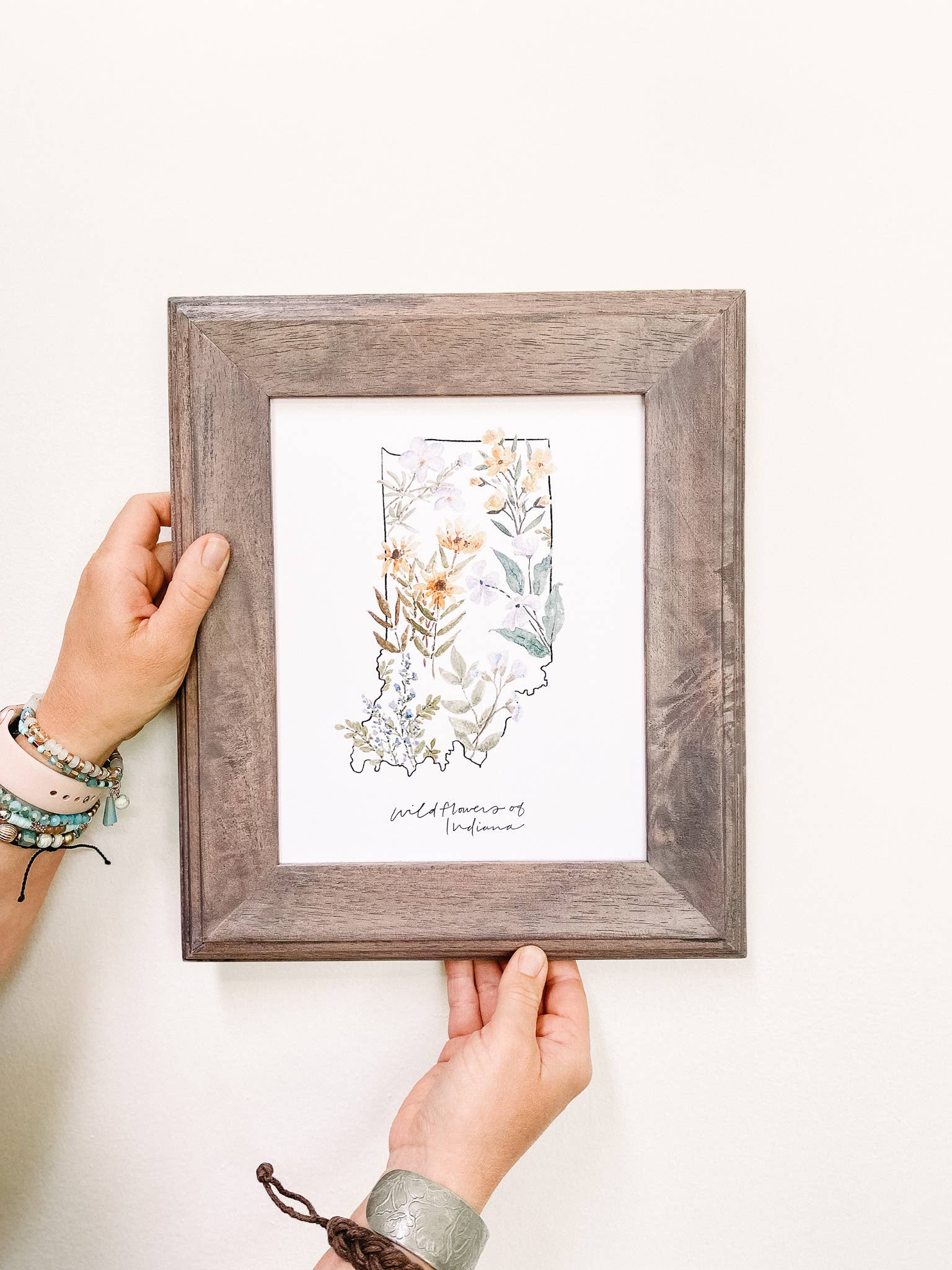 Art and Home co. - Wholesale Art Print - State of Indiana Wildflower Watercolor Fine Art Print3