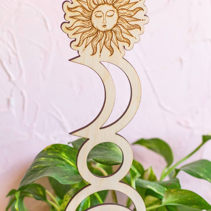 The Print Pantry - Vente Treillis - Tuteur en bois pour plantes Soleil et Lune4