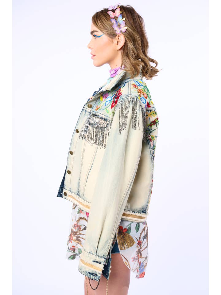 Country Queen Embellished Denim Jacket for wholesale on Faire4