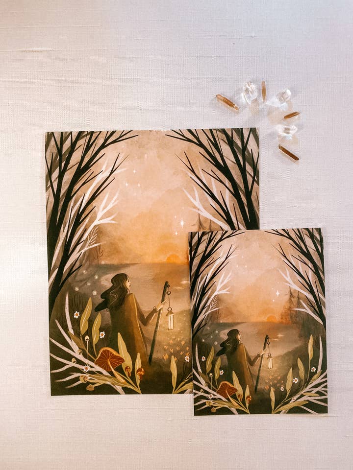 Kunstdruck: Der Einsiedler; 5x7, 8x10 für den Großhandel von Lantern Print Co.