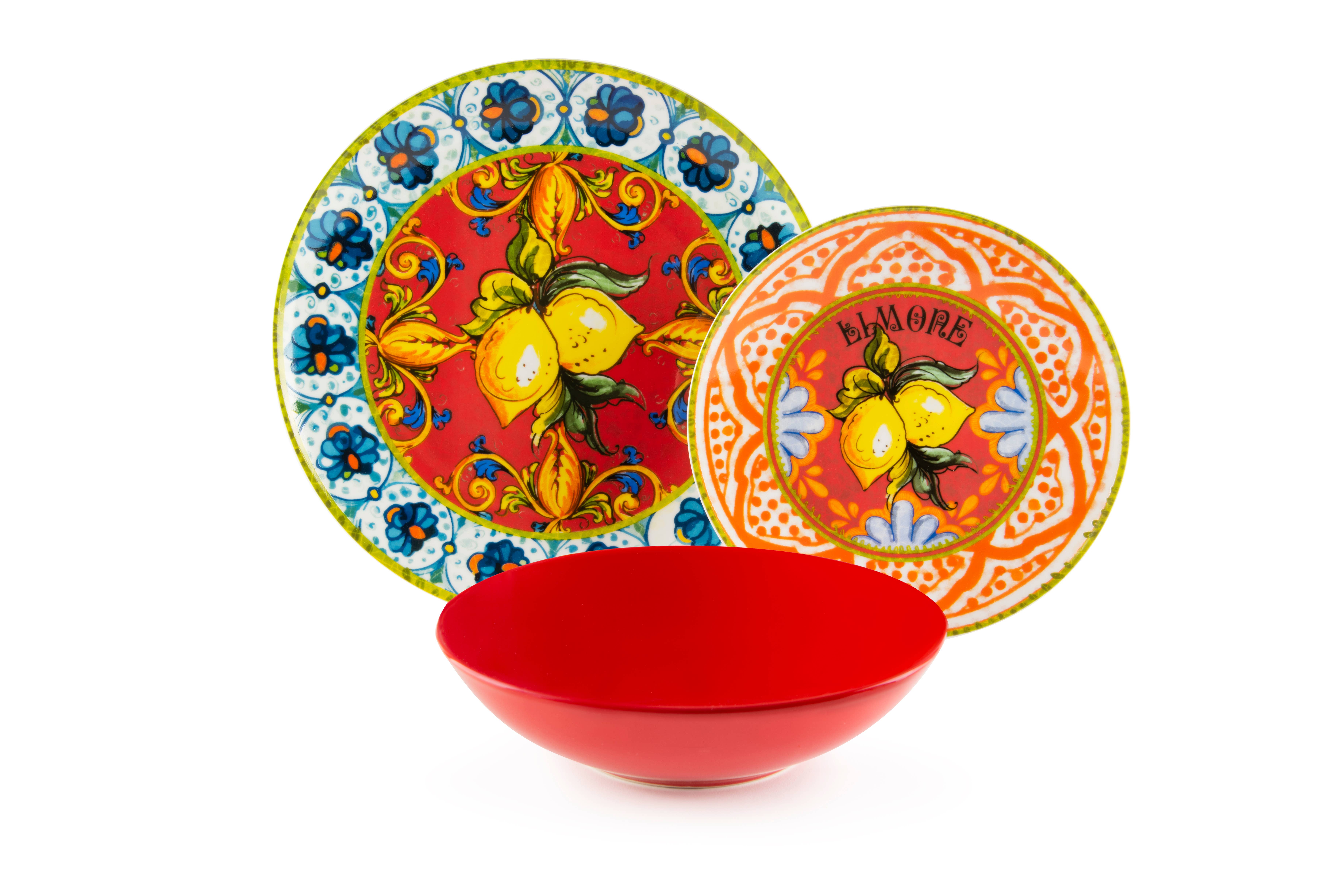 multicolour 18-Piece Dinnerware Set Bari Vecchia for wholesale on Faire2
