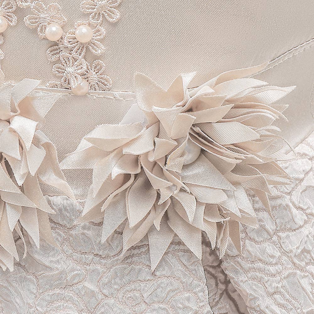 MyKids-USA® - Wholesale Dress - Kids - Baby Girl Flower Patched Design Solid Color Sleeveless Princess Formal Dress10