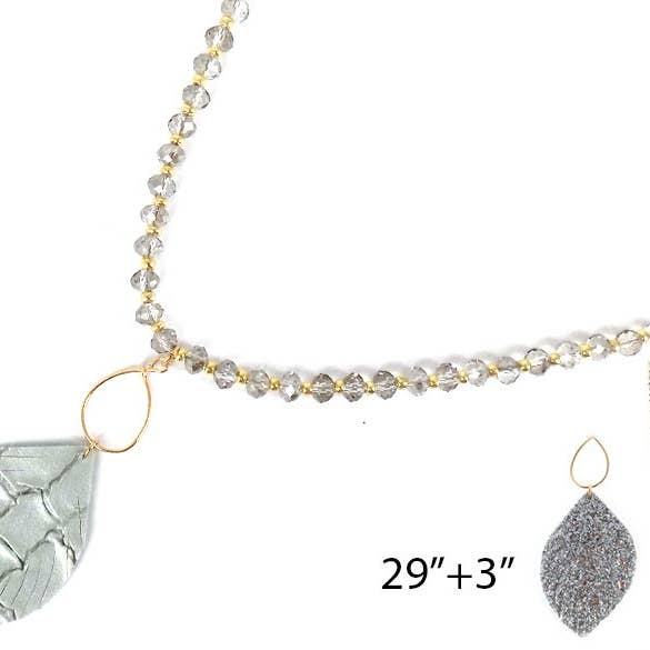 Colar - Grânulo de folha metálica Silve por atacado de Flirt Jewelry