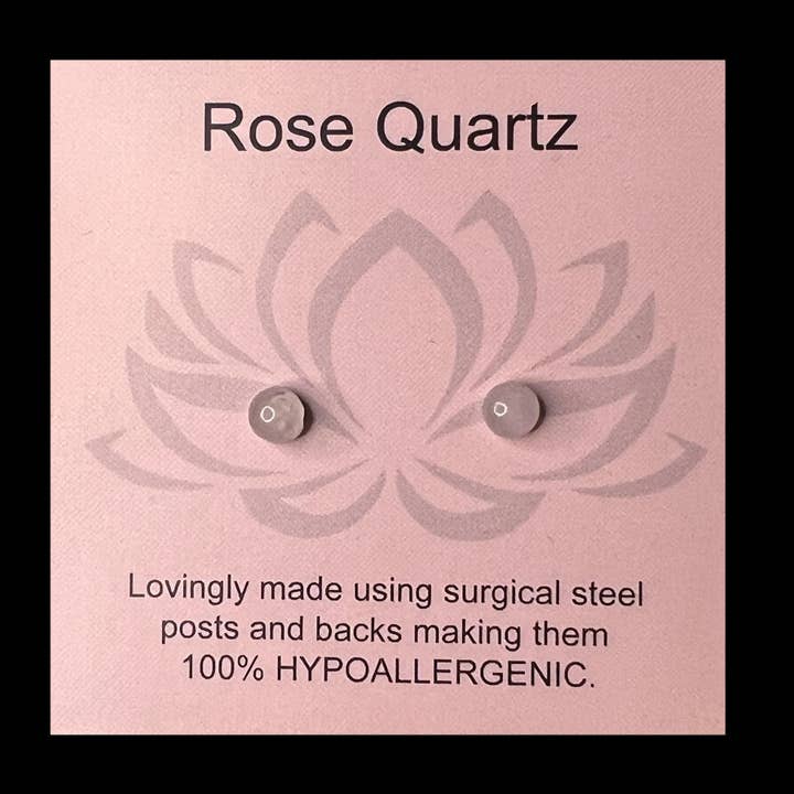 Mini-boucles d'oreilles en quartz rose/cabochon de 4 mm pour la vente par bits of inspired living