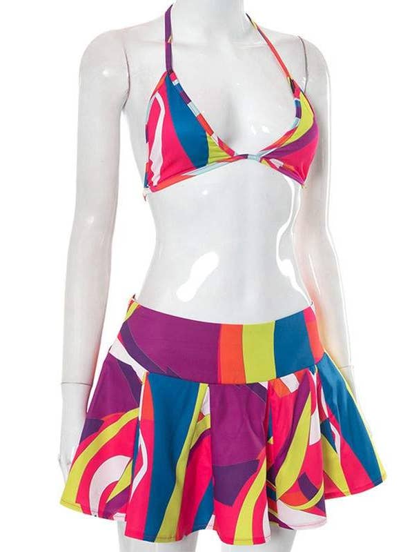 MULTI geo graphic mini skirt set for wholesale on Faire1