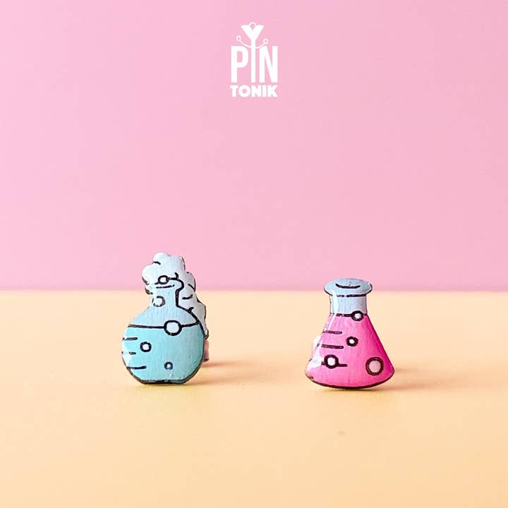 Chemistry Lab Stud Earrings: Fun Science Gift and other Purchase Wholesale brochas para pintar. Free Returns & Net 60 Terms on Faire trending on Faire.