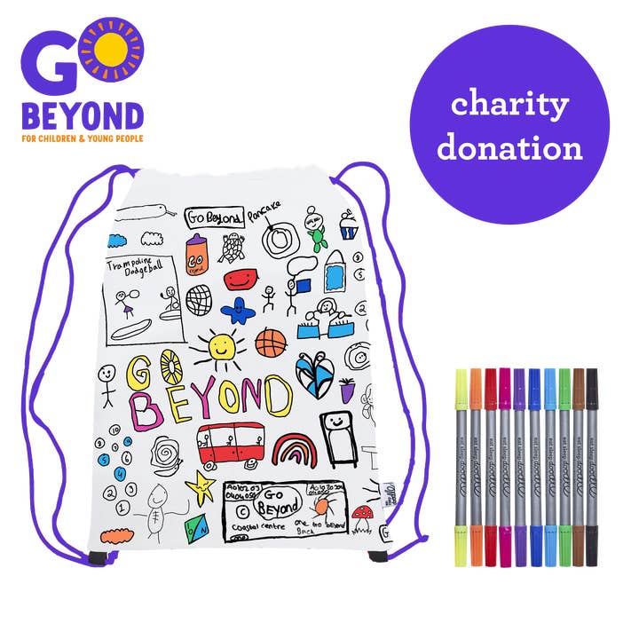 Kleur-in 'Pack Up Your Troubles' Rugzak – Goede Doelen Samenwerking voor wholesale door eatsleepdoodle - UK