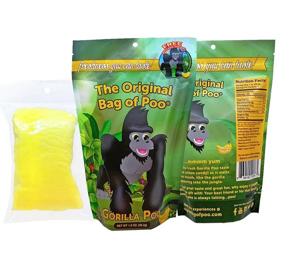 "The Original Bag of Poo"® Novelty Cotton Candy - Vente Barbes à papa - Le Sac de Caca Original® (Caca de Barbe à Papa de Gorille)3