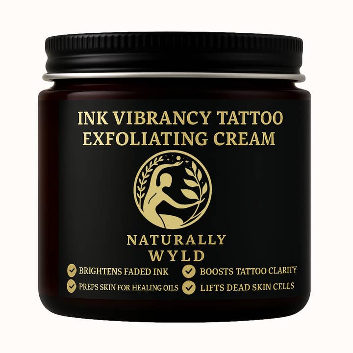 Premium Ink Vibrancy Tattoo Exfoliating Cream (2oz) for wholesale by Naturally Wyld