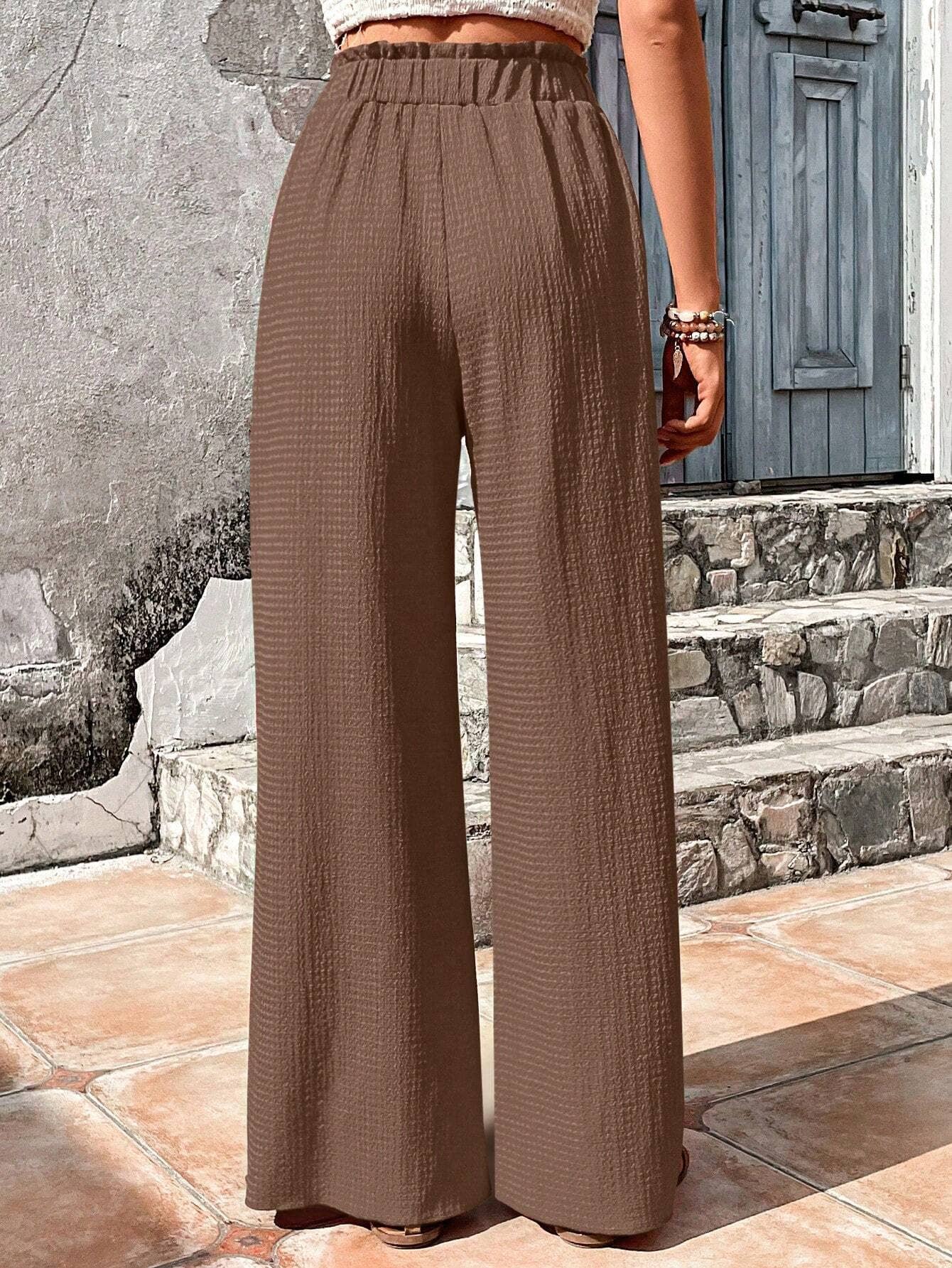 Lily Clothing - Wholesale Pants - Women's - ASSORTED BUBBLE PLAID CASUAL WIDE-LEG PANTS14