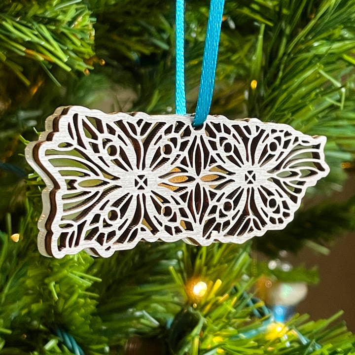Puerto Rico Laser Cut Mandala Ornament for wholesale by Hollow Hill Creative
