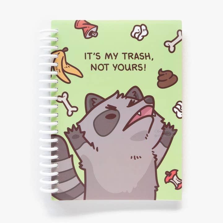 MD It's My Trash Not Yours Raccoon Wiederverwendbares Stickerbuch für den Großhandel von Geoffrey Siu Art LLC